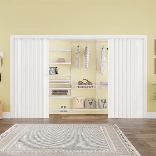 120" x 80" Double Walled PVC Accordion Door Interior with Full-Side Strong Magnetic Strip