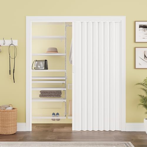 60" x 80" Double Walled PVC Accordion Door Interior with Full-Side Strong Magnetic Strip